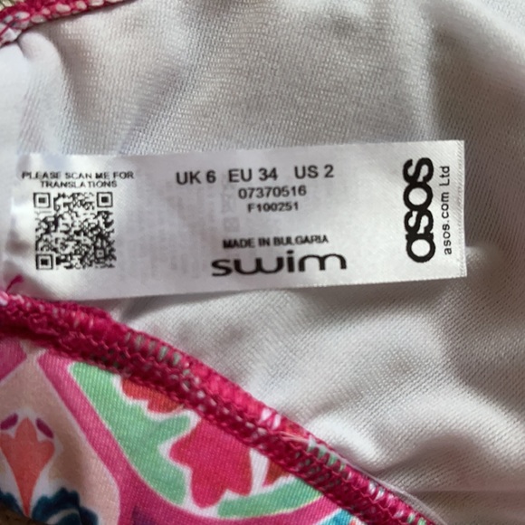 ASOS Pink Mosaic Sports bra Bikini Top - Picture 4 of 4